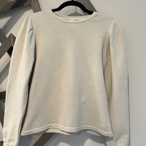 Zara Girls Beige Puff Sleeved Sweatshirt
